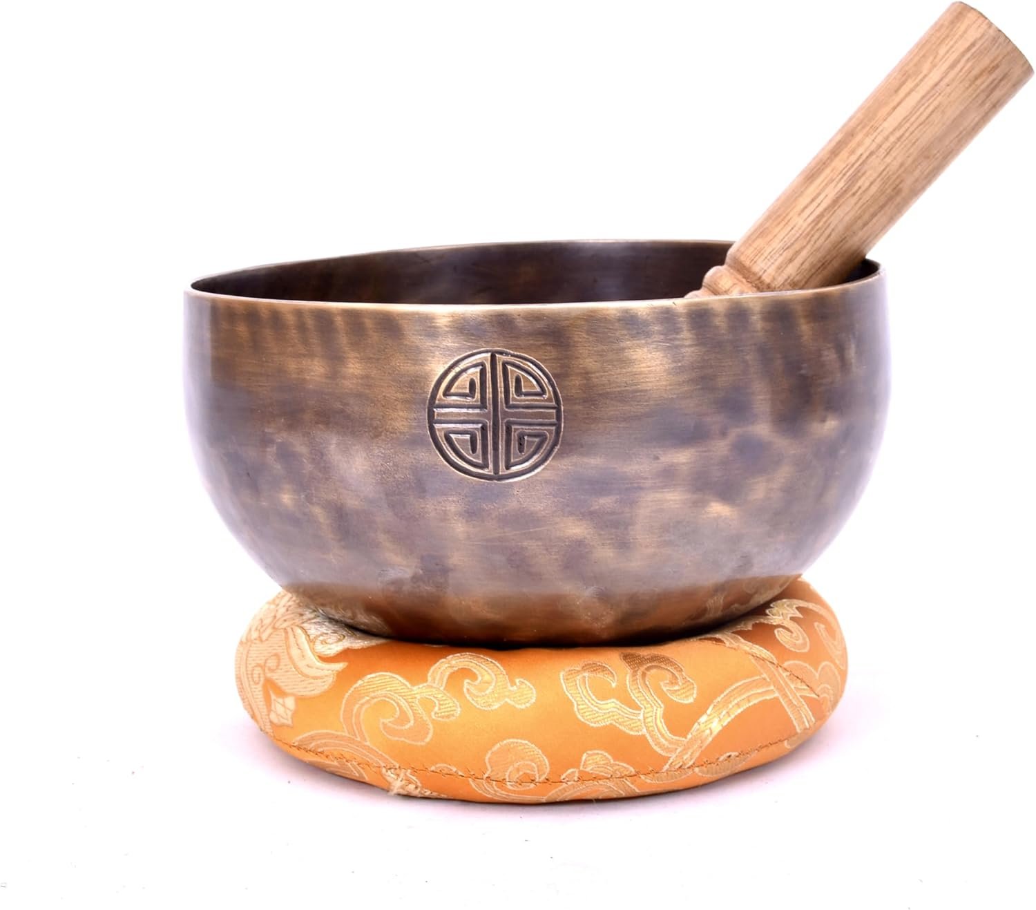 7 Inch Himalayan Singing Bowl Handmade in Nepal – Full Moon Tibetan Meditation Bowl Set for Chakra Healing, Yoga & Sound Therapy – Includes Mallet & Cushion