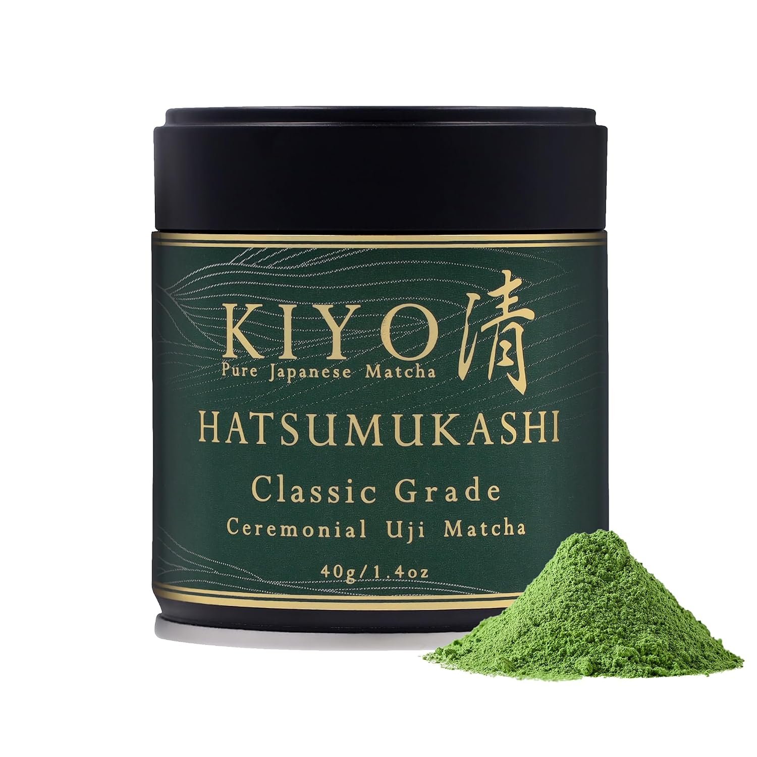 Kiyo Matcha Classic Grade Hatsumukashi Ceremonial Uji Matcha – Pure Japanese First Harvest Ceremonial Grade Matcha Green Tea Powder from Uji, Japan (40g/1.41oz)