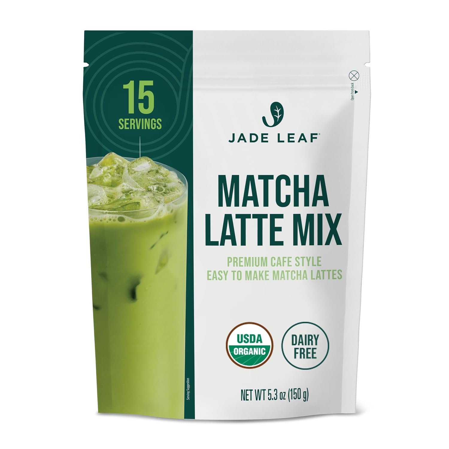 Jade Leaf Matcha Organic Matcha Latte Mix – Lightly Sweet Japanese Matcha Powder with Organic Cane Sugar for Café Style Blend, 5.3 Ounce / 150g (Pack of 1)