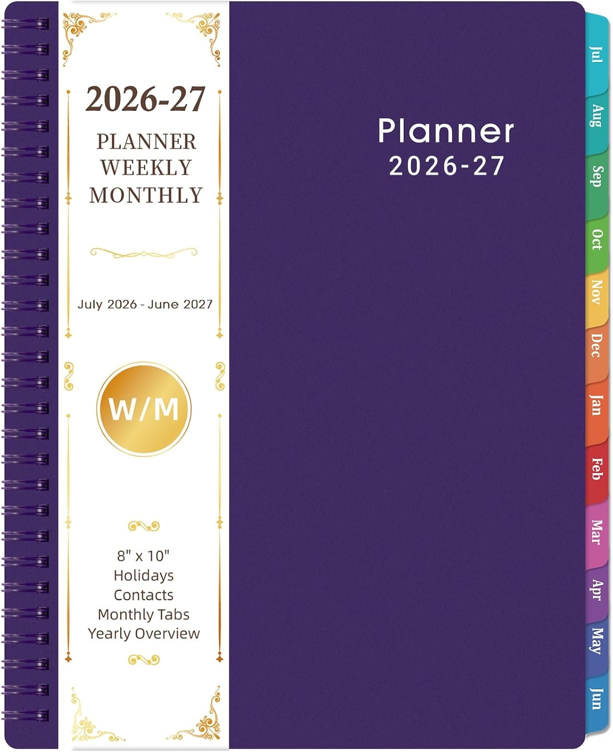 Planner 2026-2027 – Planner 26-27, Jul. 2026 – Jun. 2027, 8”× 10” | 2026-2027 Weekly & Monthly Planners with Monthly Tabs, Strong Twin-Wire Binding, Waterproof cover