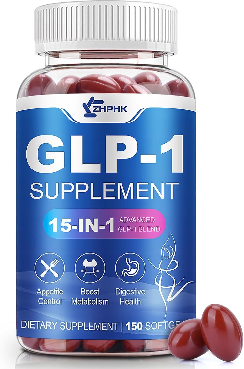 GLP-1 Supplement for Energy Gut Health, Hunger & Metabolism Support, 150pcs | Natural Activator Formula with Probiotic, Hops, Green Tea for Energy, Gut Health, Hunger & Metabolism Support, 150 Count