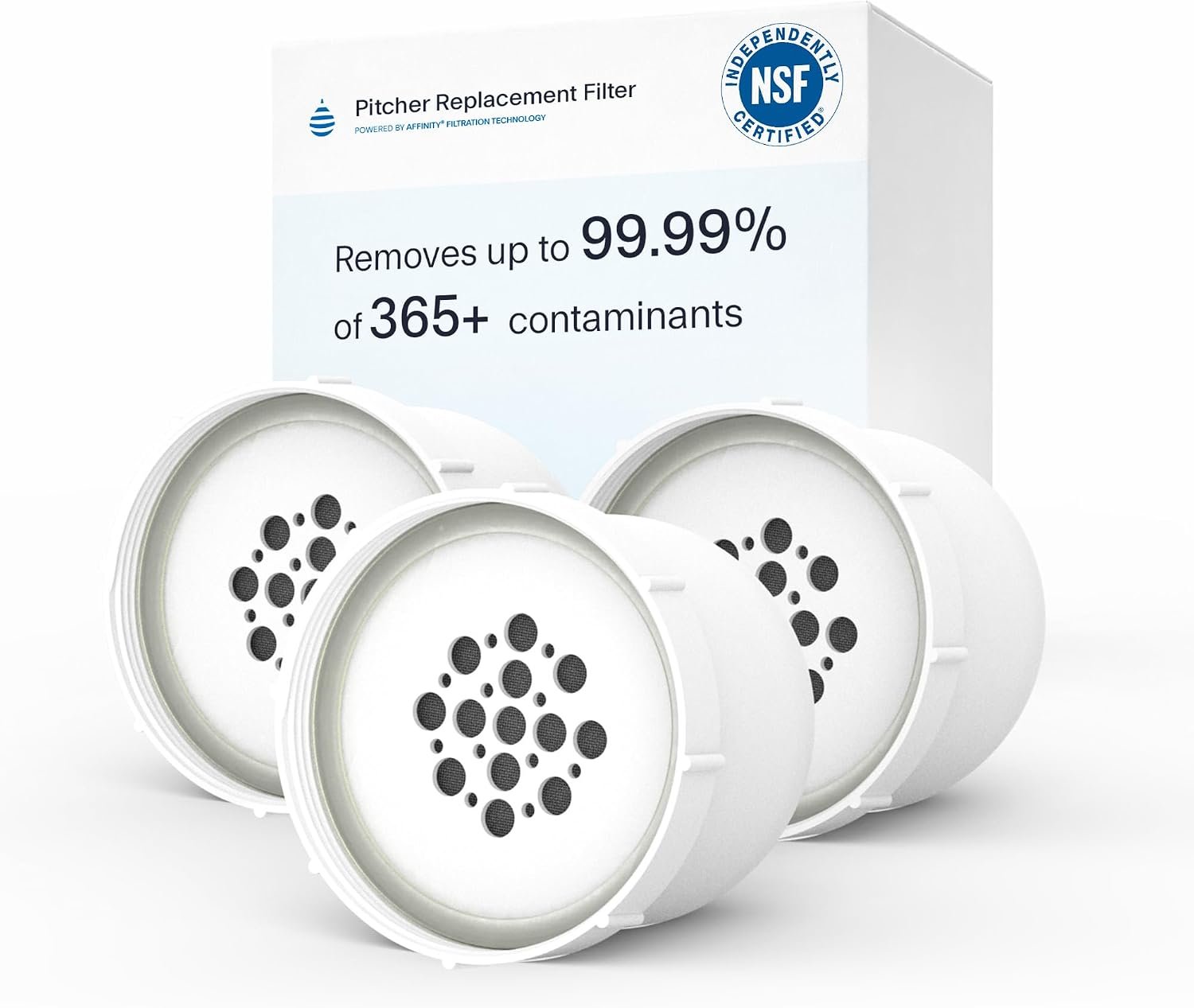 Clearly Filtered Water Filter Pitcher Replacement, Pitcher Filters, 3 Pack | Filter Refill Reduces Fluoride, Lead, PFAS, Microplastics, Arsenic, Chlorine, 100 Gallon Life, NSF Certified, BPA Free