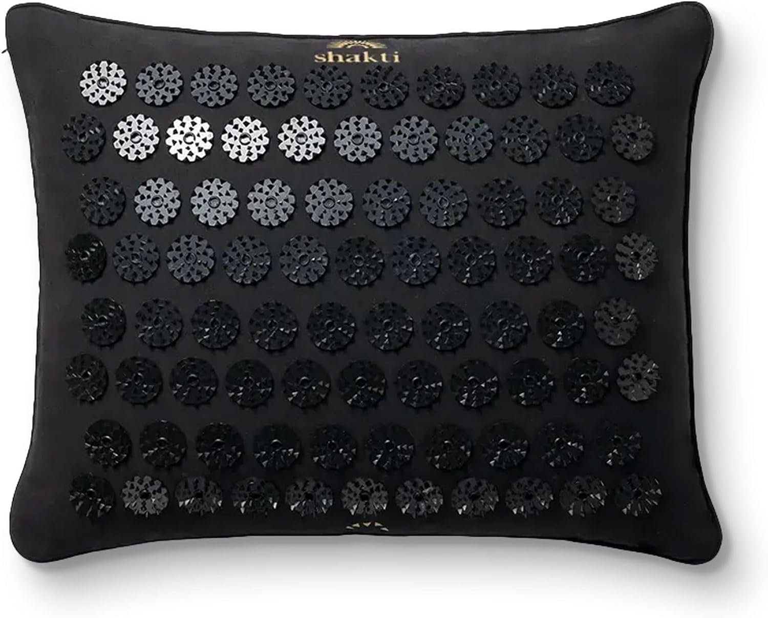 ShaktiMat Acupressure Pillow, Neck & Shoulder Relief, Premium Level 2 Black | Relaxation, Massage Muscles, Aid Sleep, Unlock Inner Tension, Similar to Acupuncture, Made with Organic Cotton & ABS spikes