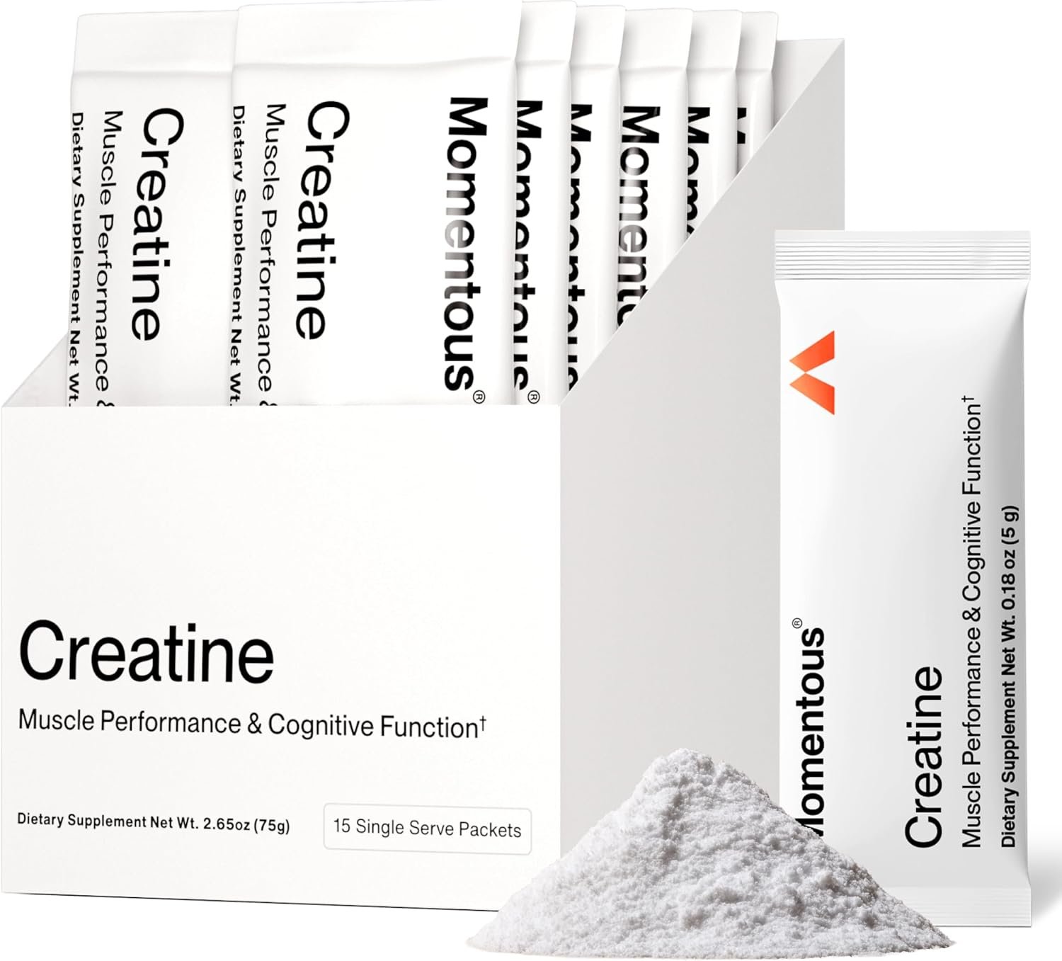Momentous Creatine Monohydrate Powder, 5g per Serving, Unflavored