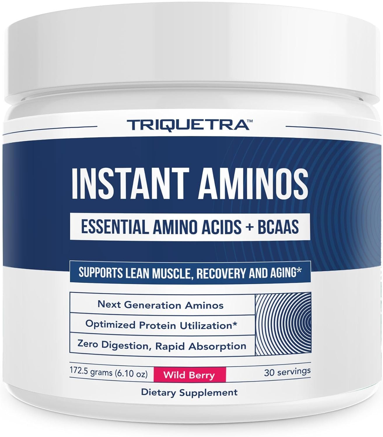 Instant Aminos – EAA+BCAA – 10 Essential Amino Acids Supplement – Rapid Absorption, Zero Digestion – Supports Lean Muscle, Recovery & Aging – 321% DIAAS Protein Score – Wild Berry (30 Servings)