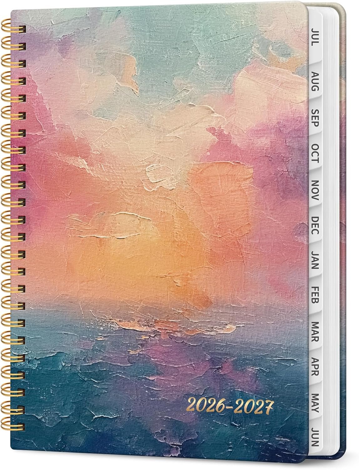 Planner 2026-2027, Jul 2026-Jun 2027 Monthly & Weekly Planner Calendar | A5 (6.3″ x 8.5″), Hardcover Academic Spiral Pretty School Planning Book for Women, Teacher, Student, Sunset