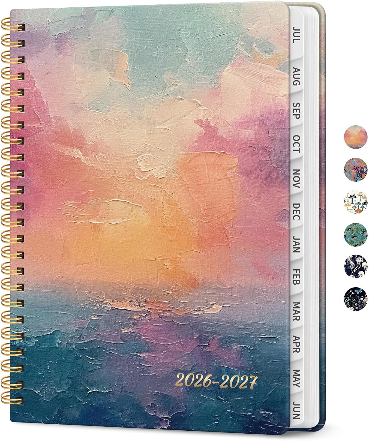 Planner 2026-2027, Jul 2026-Jun 2027 Monthly & Weekly Planner Calendar | A4 (8.5″ x 11″), Hardcover Academic Spiral Pretty School Planning Book for Women, Teacher, Student, Sunset