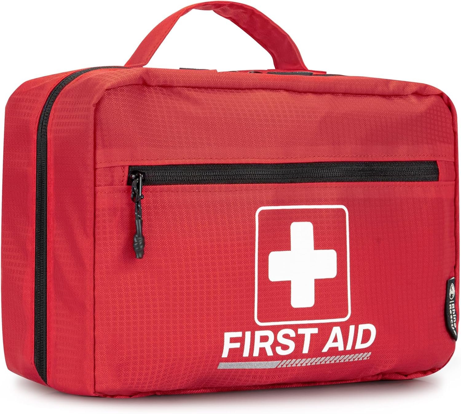 RHINO RESCUE Home First Aid Kit,240pc Medical kit for Car, School, Business | All-Purpose, Labeled Compartments, Comprehensive Wound Care Assortment, Multi-Scenario Relief (Home / Vehicle / Outdoor)