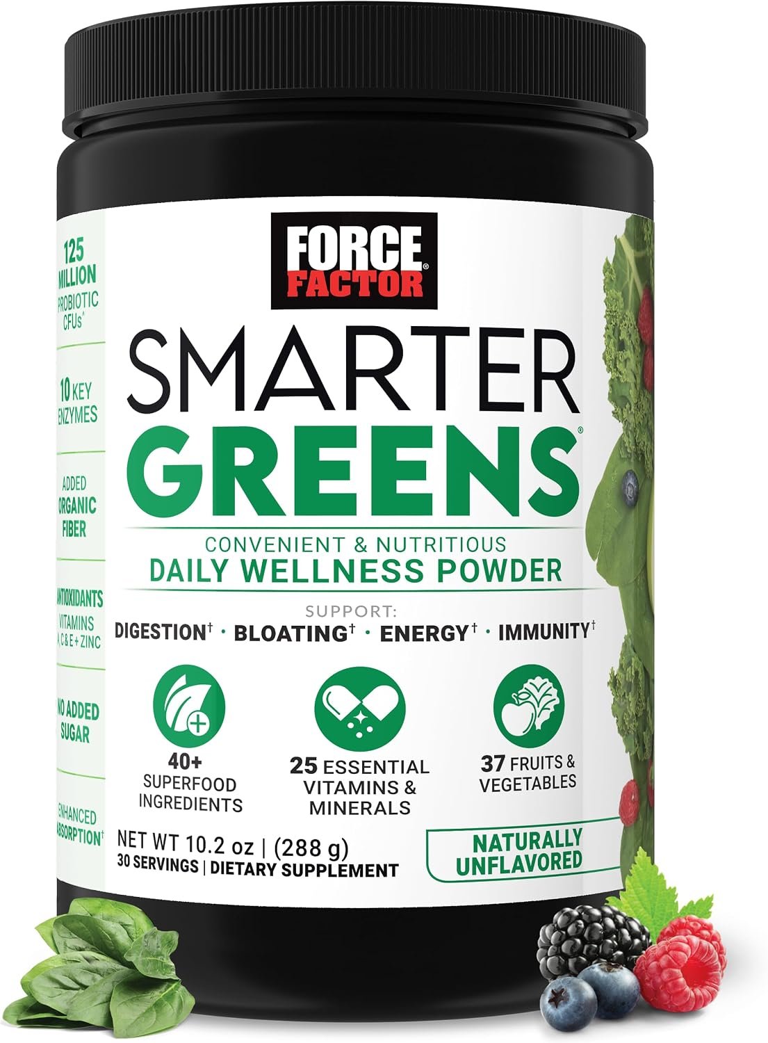 Force Factor Smarter Greens Daily Wellness Powder to Support Gut Health