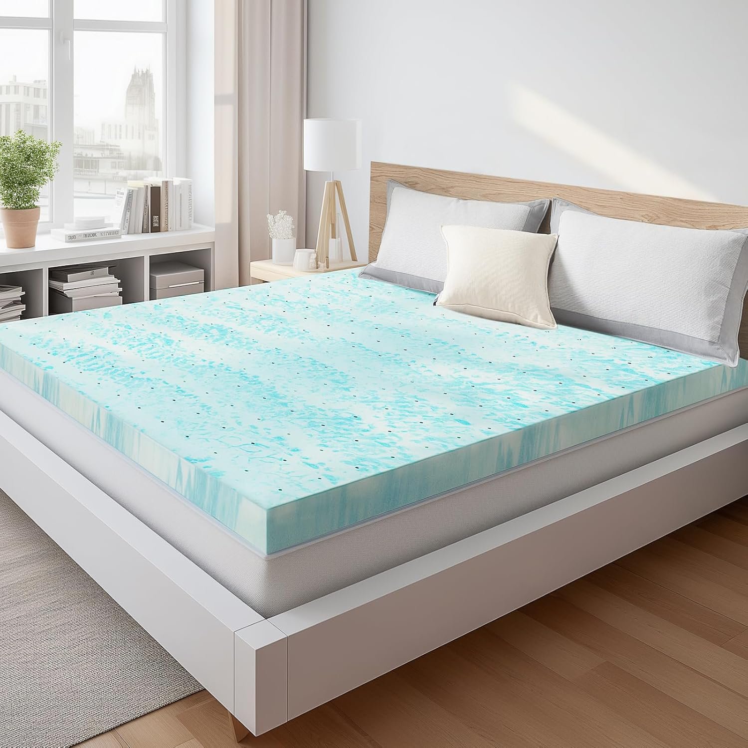 Sweetcrispy California King Mattress Topper, Memory Foam, 3 Inch | Cooling Pad, Gel Infused, Ventilated Breathable, Sleeper Sofa, RV, Camper Use