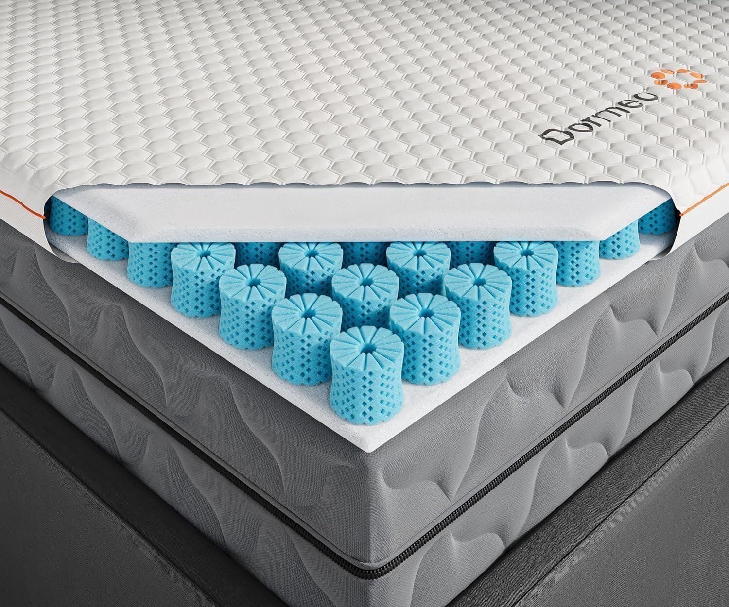 Dormeo Premium Queen Breathable Mattress Topper – Octaspring | 3-Zone Octaspring Springs, Relieves Pressure Points For Back Support, Anti-Slip Bottom, Topper Only, Mattress Not Included