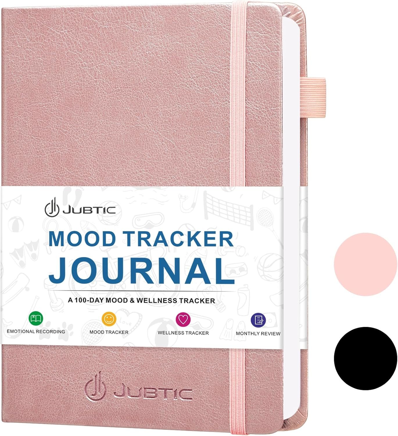Mood Tracker Journal, Mental Health Journal for Women, 100-Day Self Care & Anxiety Journal with Wellness Tracker and Monthly Reflection, ADHD Planner to Practice Positive Thinking, Rose Gold