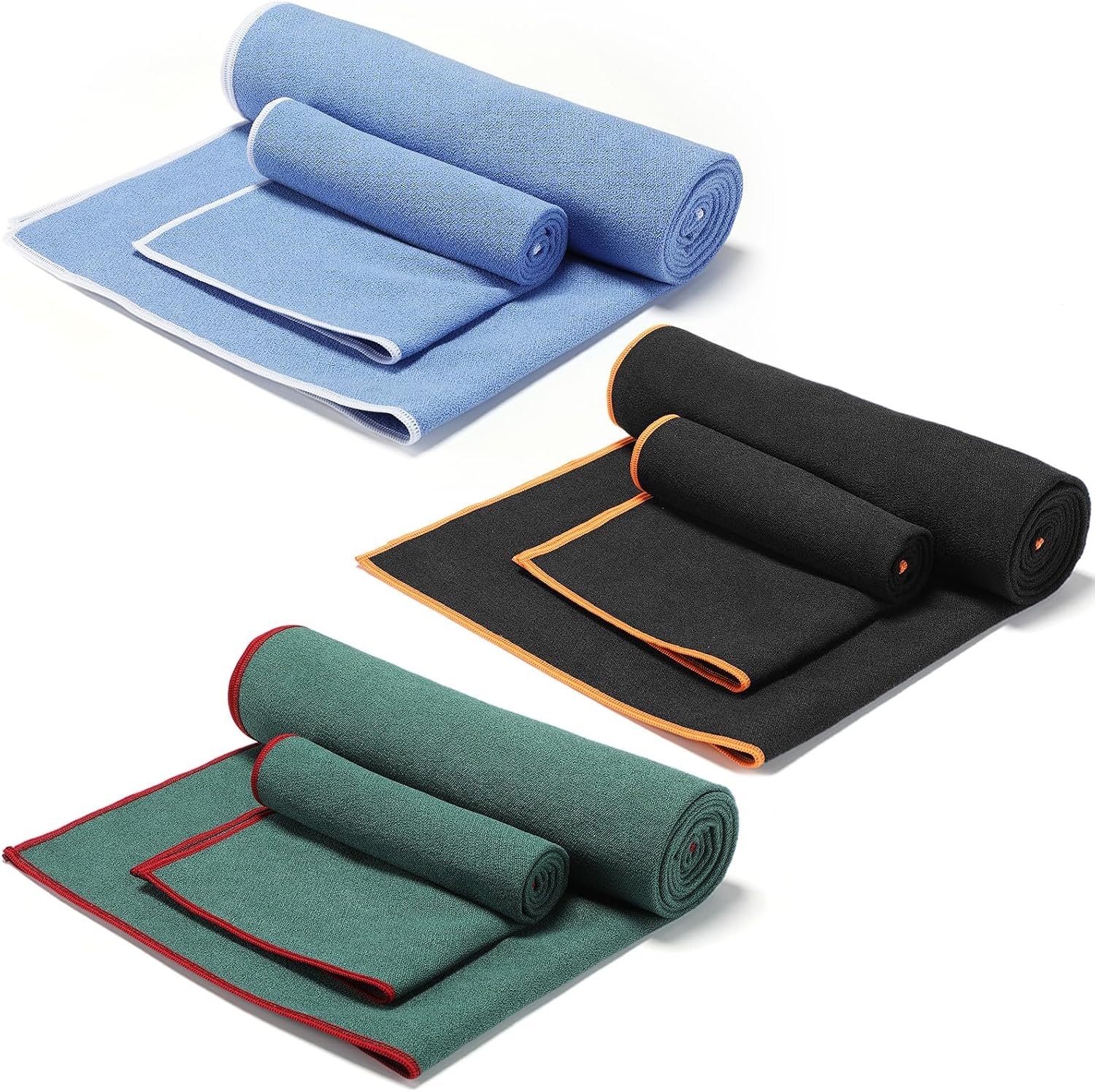 Peryiter 6 Pack Hot Yoga Towel Set – Non Slip Microfiber Towels for Mat and Hand, Quick Dry and Sweat-Activated Grip, 2 Sizes for Women Men Bikram Pilates Gym