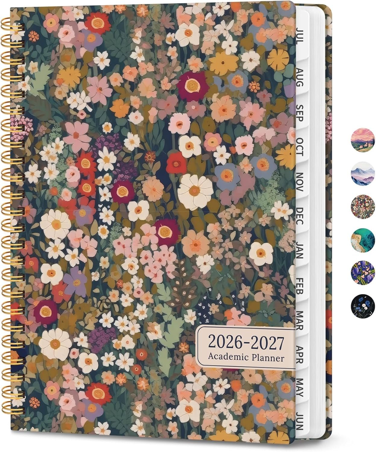 ZOTIA Planner 2026-2027 Weekly & Monthly Calendar Planner Jul 2026-Jun 2027 | A5 (6.3″ x 8.5″) Hardcover Academic Planner Student Teacher Planning Agenda Calendar Book with Tabs, Garden
