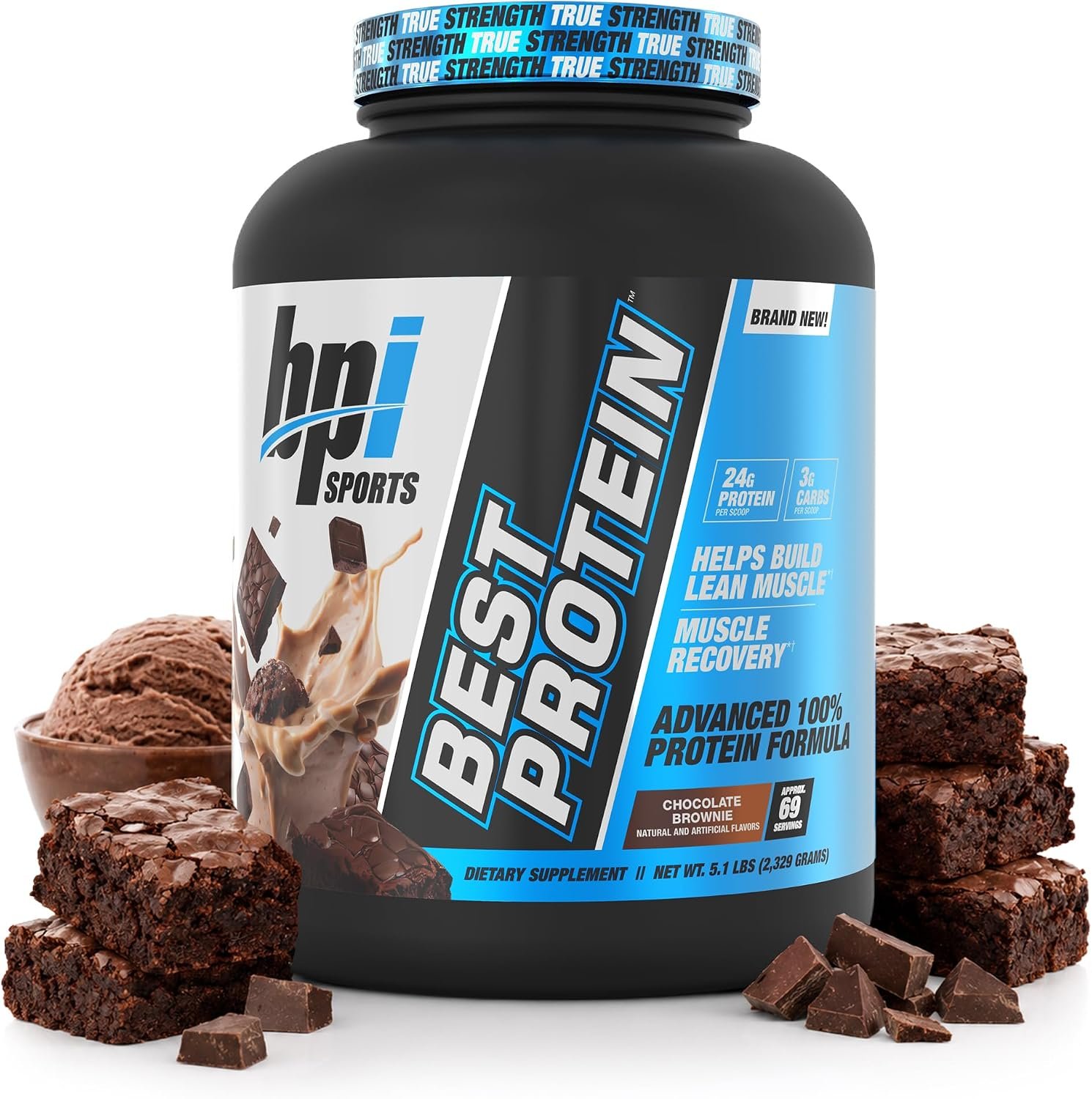 BPI Sports Best Protein – 100% Whey Protein Powder – Muscle Growth, Recovery, Meal Replacement – No Fillers, Gluten Free – Best Protein Powder for Men & Women | Chocolate Brownie – 5.1 Pounds