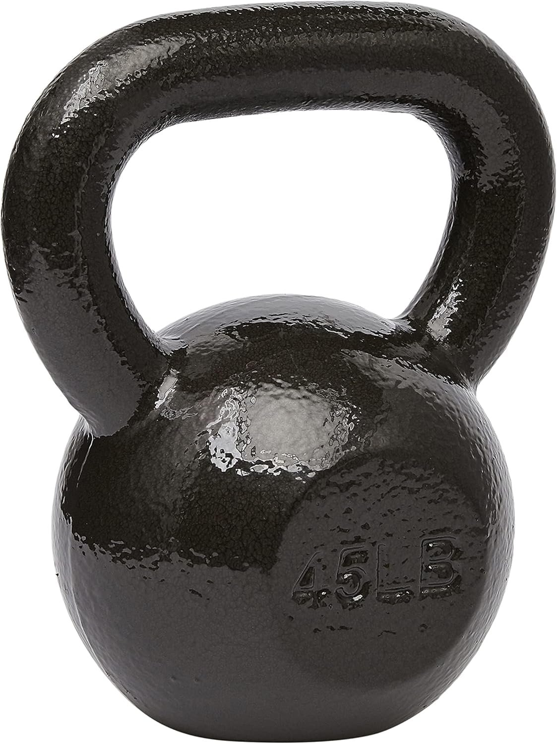 Amazon Basics Cast Iron Kettlebell for Strength Training, Textured Wide Handle, Black