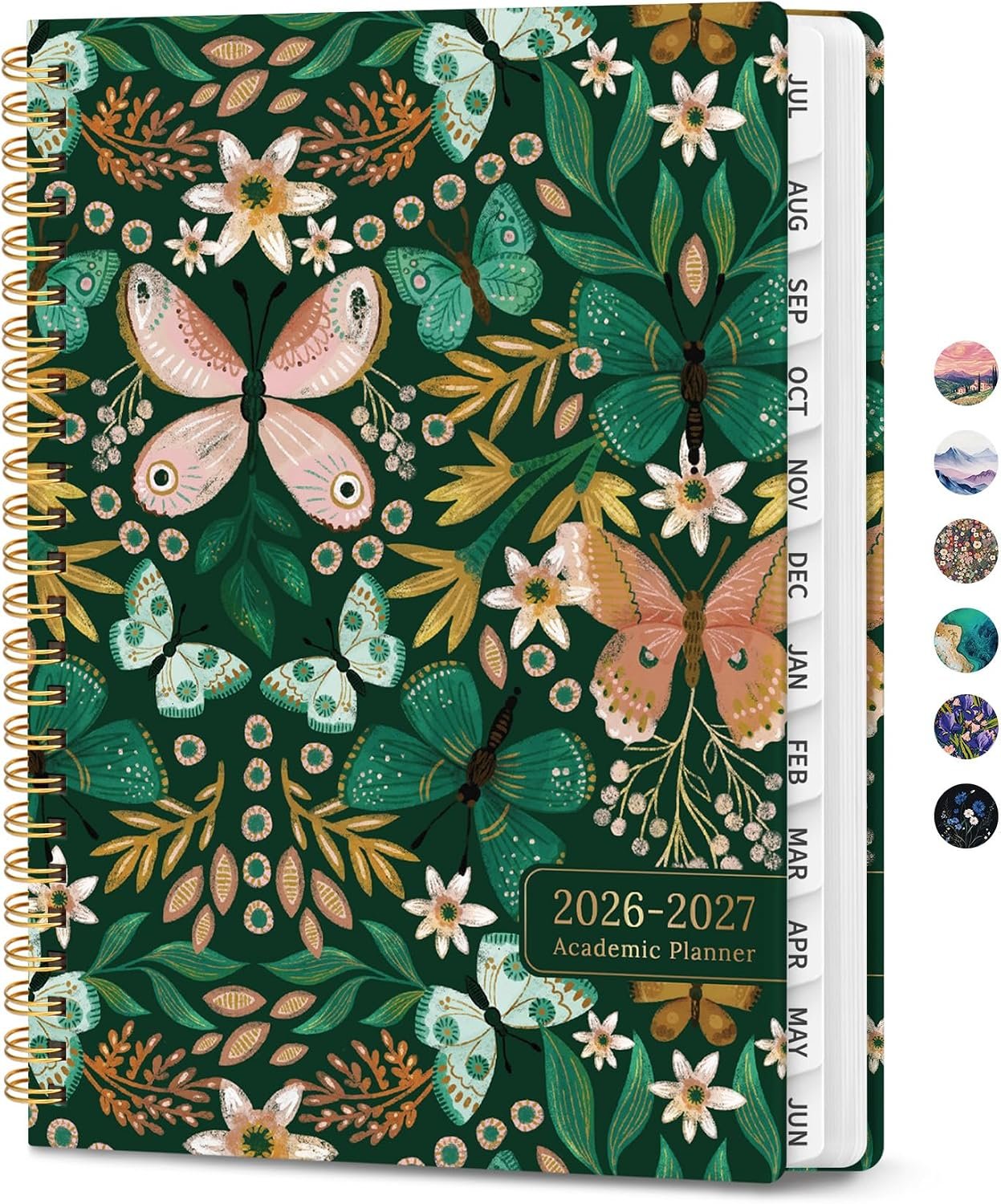 ZOTIA Planner 2026-2027, Jul 2026-Jun 2027 Weekly & Monthly Calendar | Pretty Hardcover Teacher Student Planning Agenda Book with Tabs, Fit for School Office Supplies, 6.3″ x 8.5″, Butterfly