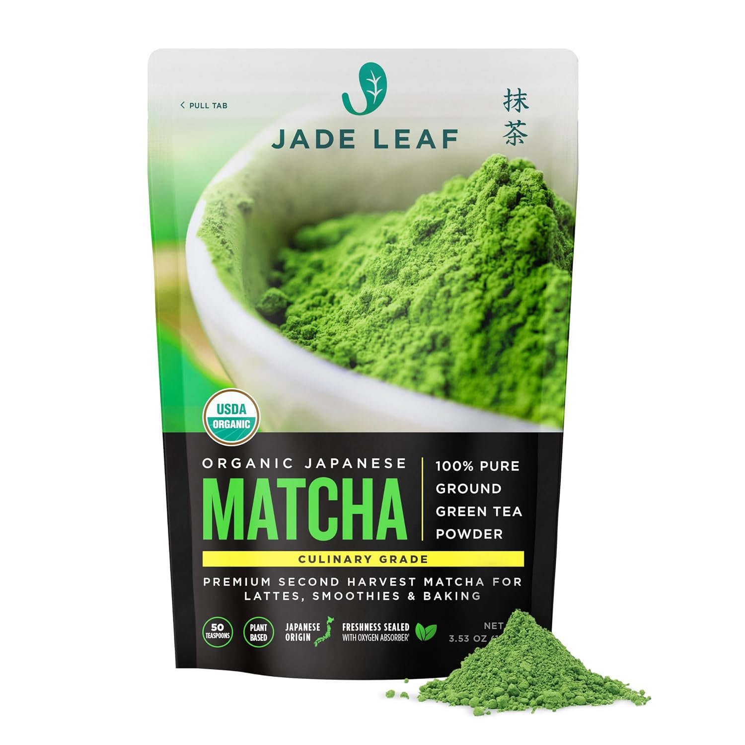 Jade Leaf Matcha Organic Culinary Grade Matcha Powder – Japanese Green tea for Baking, Smoothies, Lattes, and Skin Care, 100g / 3.53 Ounce (Pack of 1)