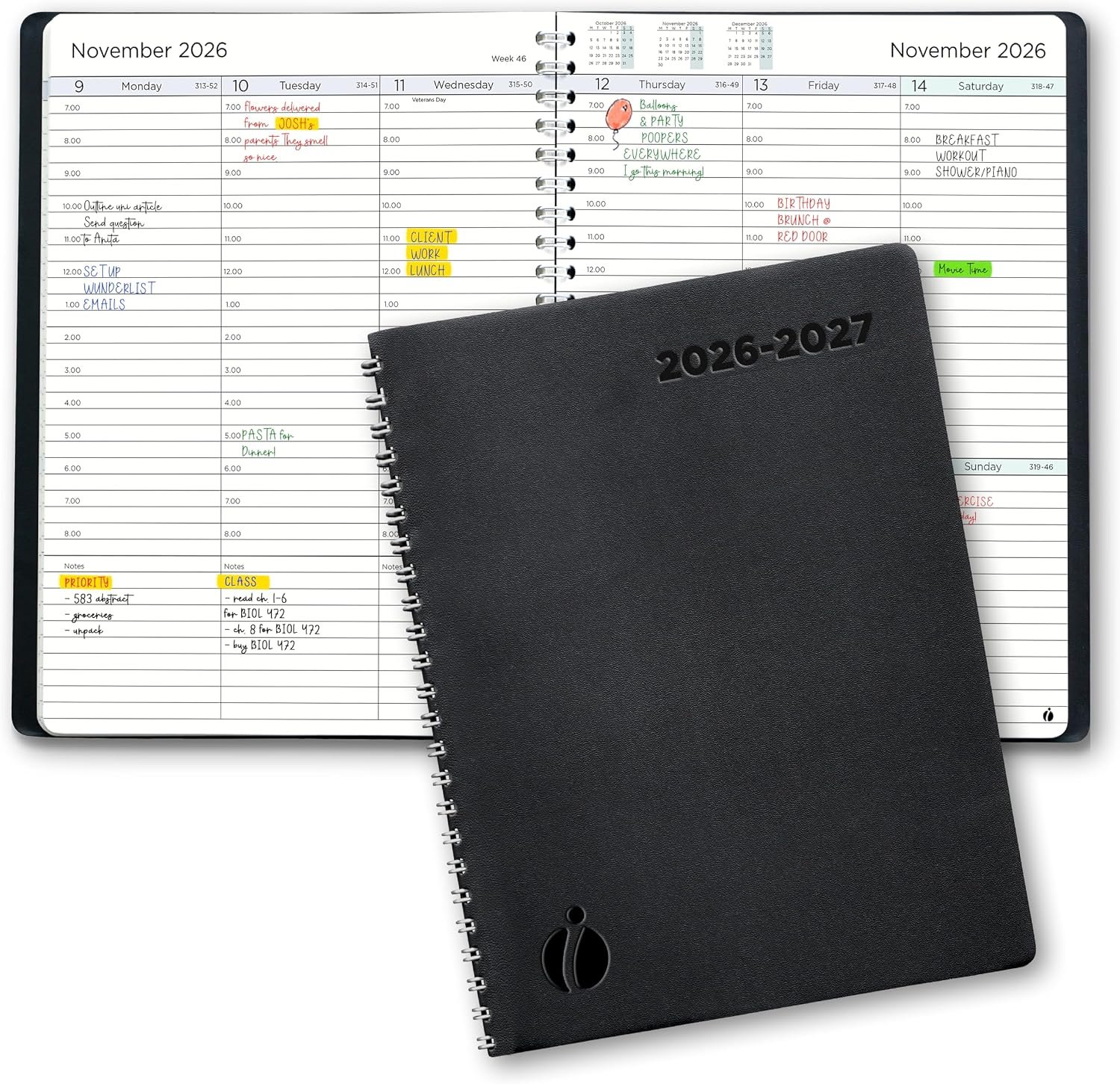 Academic Planner 2026-2027 – Hourly 2026-2027 Planner Weekly and Monthly – Appointment Book with Flexible Cover, Twin-Wire Binding – Simple Design for Productivity. June 2026 – July 2027. 6.5 x 8.5