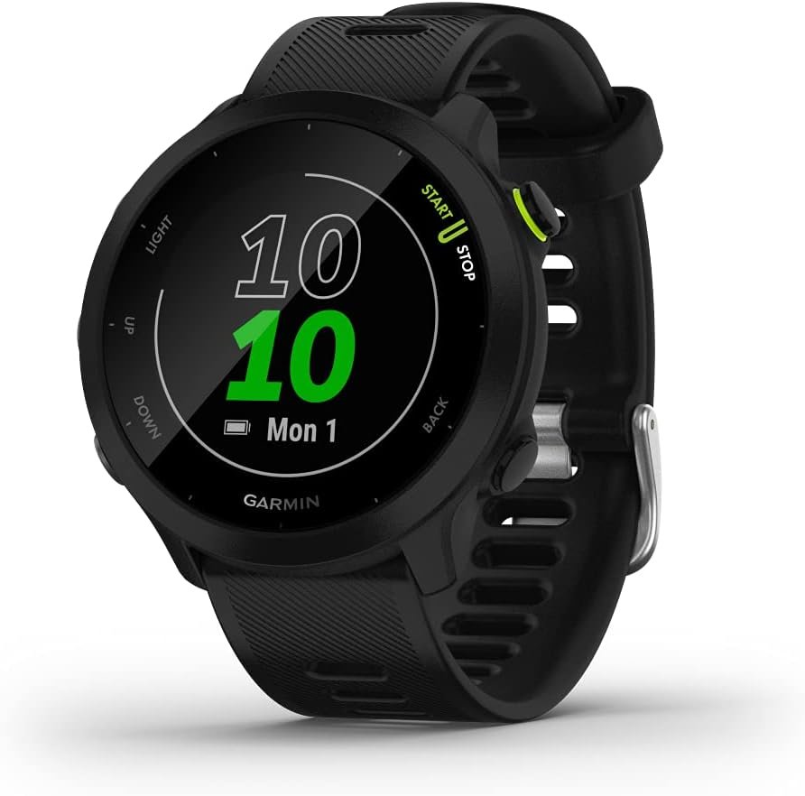 Garmin Forerunner 55, GPS Running Watch with Daily Suggested Workouts, Up to 2 Weeks of Battery Life, Black – 010-02562-00 | Daily Suggested Workouts, Up to 2 Weeks of Life