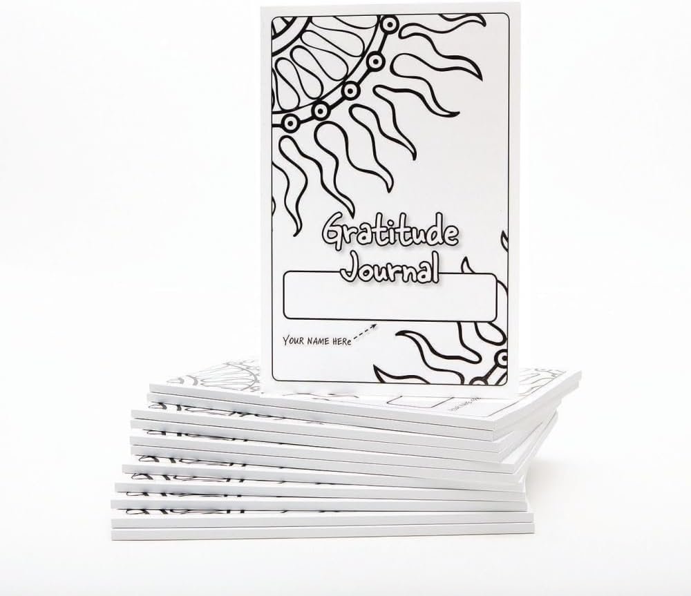 S&S Worldwide Gratitude Journal Class Pack, Daily Prompts, Mindfulness | Heavyweight 80 paper pages, Cardstock cover, Guided Prompts For Reflection, Simple joys of life
