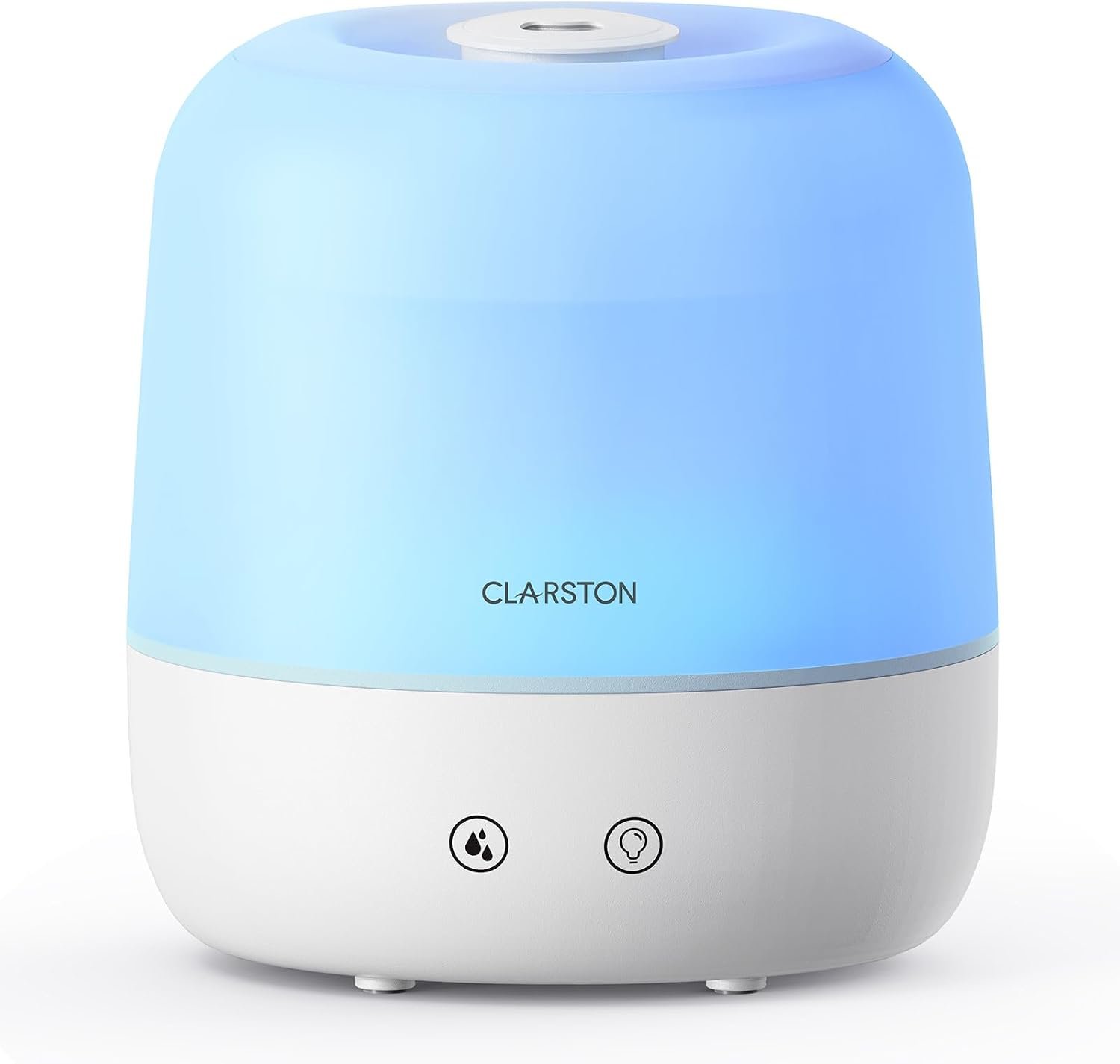 Clarston Humidifiers for Bedroom, 2L Cool Mist Humidifier, 24dB Quiet Sleep | 25H Runtime, Easy to Top Fill & Clean, Humidification for Baby Nursery & Plant, 360° Nozzle for Large Room, Nightlight,No BPA