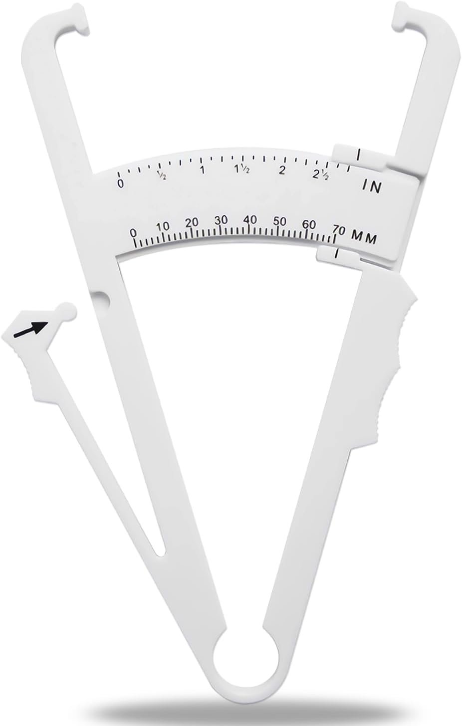 Body Fat Caliper with Body Fat Percentage Measure Chart for Accurately Measuring Body Fat,White