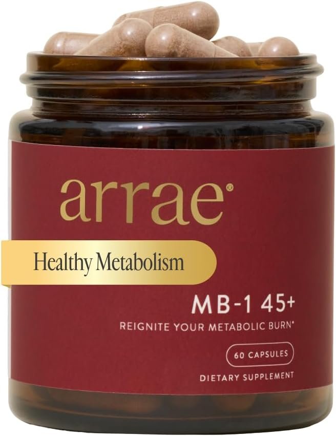Arrae MB-1 45+ Appetite Control & Metabolism Support, 60 Capsules | Ease Digestion, Grains of Paradise, Cissus Extract, Probiotic B420, Stimulant-Free, Non-GMO, 30-Day Supply