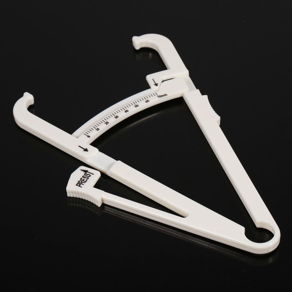 Dioche Body Fat Caliper, Handheld Body Fat Measurement Device, 2 Colors Body Fat Loss Skinfold Calipers Accurate Measuring Body Fat for Men and Women (White)