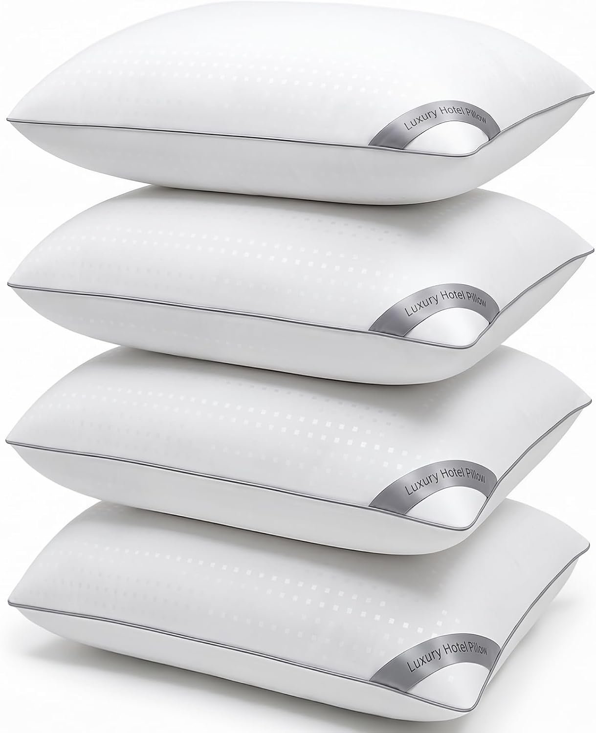 HIMOON Bed Pillows for Sleeping Set of 4,Standard Size Cooling Pillows 4 Pack,Top-end Microfiber Cover for Side Stomach Back Sleepers