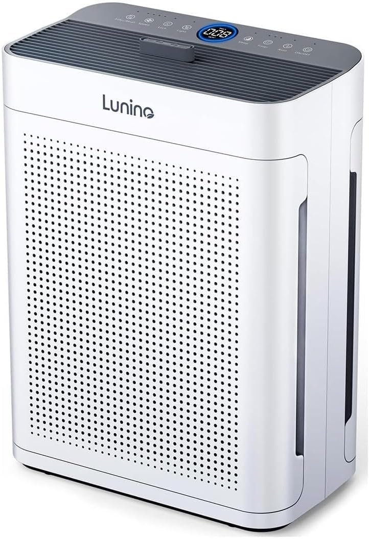 Air Purifiers for Home Bedroom Large Room up to 3000sq.ft in 30 Mins | LUNINO HEPA Double-Sided Air Cleaner with Washable Filter, PM2.5 Air Quality Display for Pets Dander, Smoke, Dust & Pollen