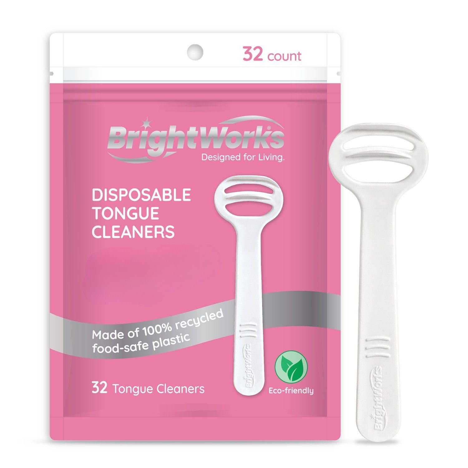 Disposable Tongue Scrapers for Adults – 96 Count, Recycled Plastic | Hygienic Tongue Cleaner for Fresh Breath – Curved Design Tongue Cleaner – Travel-Friendly