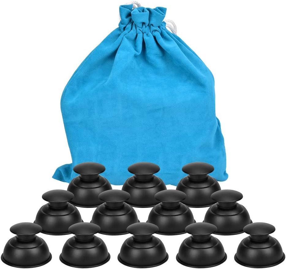 Silicone Cupping Therapy Sets Cups Massage, 12pcs Professional Vacuum Cupping Anti Cellulite Suction Cup for Facial Body Massage, Deep Tissue, Myofascial Release, Pain Relief, Muscle Relaxation(Black)