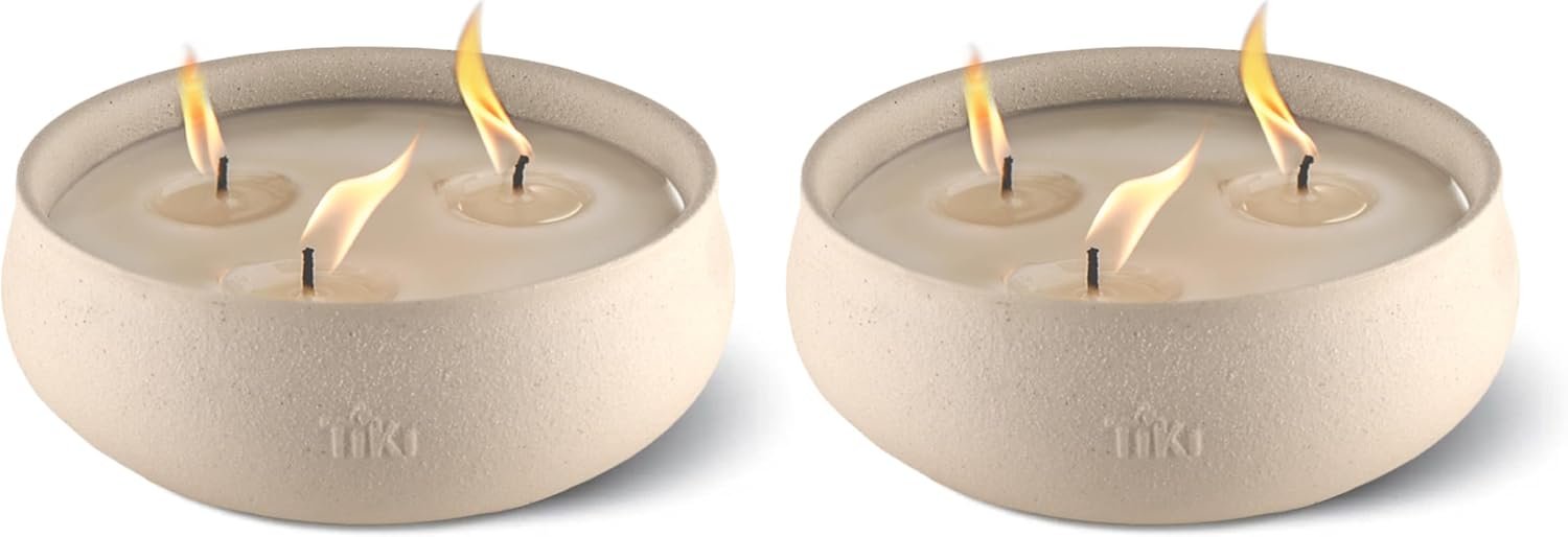 TIKI Citronella Concrete Candle 2 Pack Outdoor Tabletop Décor