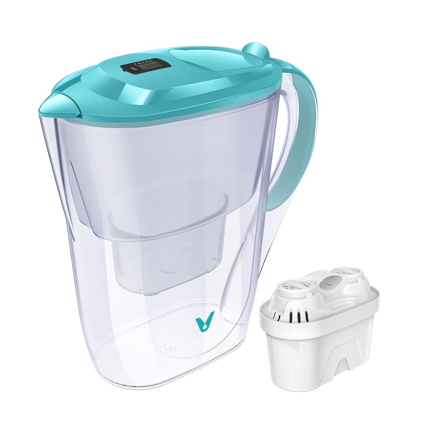 VIOMI Inno 13-Cup Water Filter Pitcher, Lifespan Indicator, NSF Certified | BPA-Free, 4-Stage Filtration, Removes Chlorine & Odor, Fit-in Refrigerator, Flip-Top Refill Opening, 2-Month Filter Life