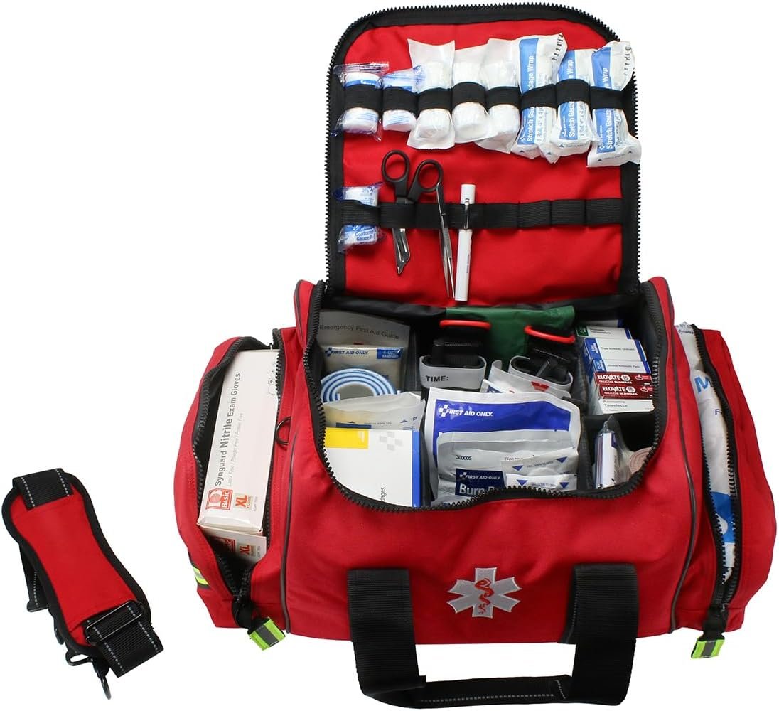 First Aid Only 91484 Basic First Aid Kit First Responder Bag with Bleed Control, 335 Pieces