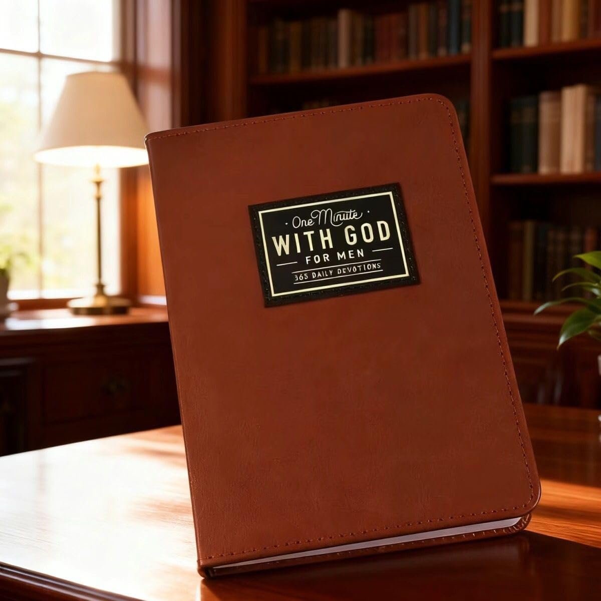 Joicim 2026 One minute WITH GOD for men, 365 days of daily prayer brown book, Bible prayer Faux Leather Journal