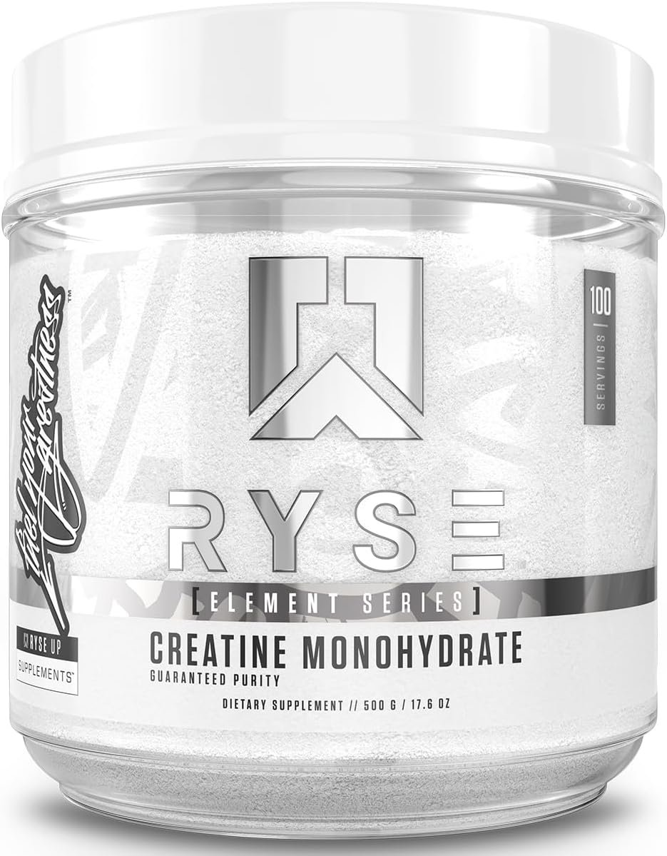Ryse Creatine Monohydrate Powder – Unflavored – Supports Men & Women Lean Muscle Growth, Strength, Power, and Endurance – Helps Reduce Fatigue and Improve Workout Recovery – 100 Servings