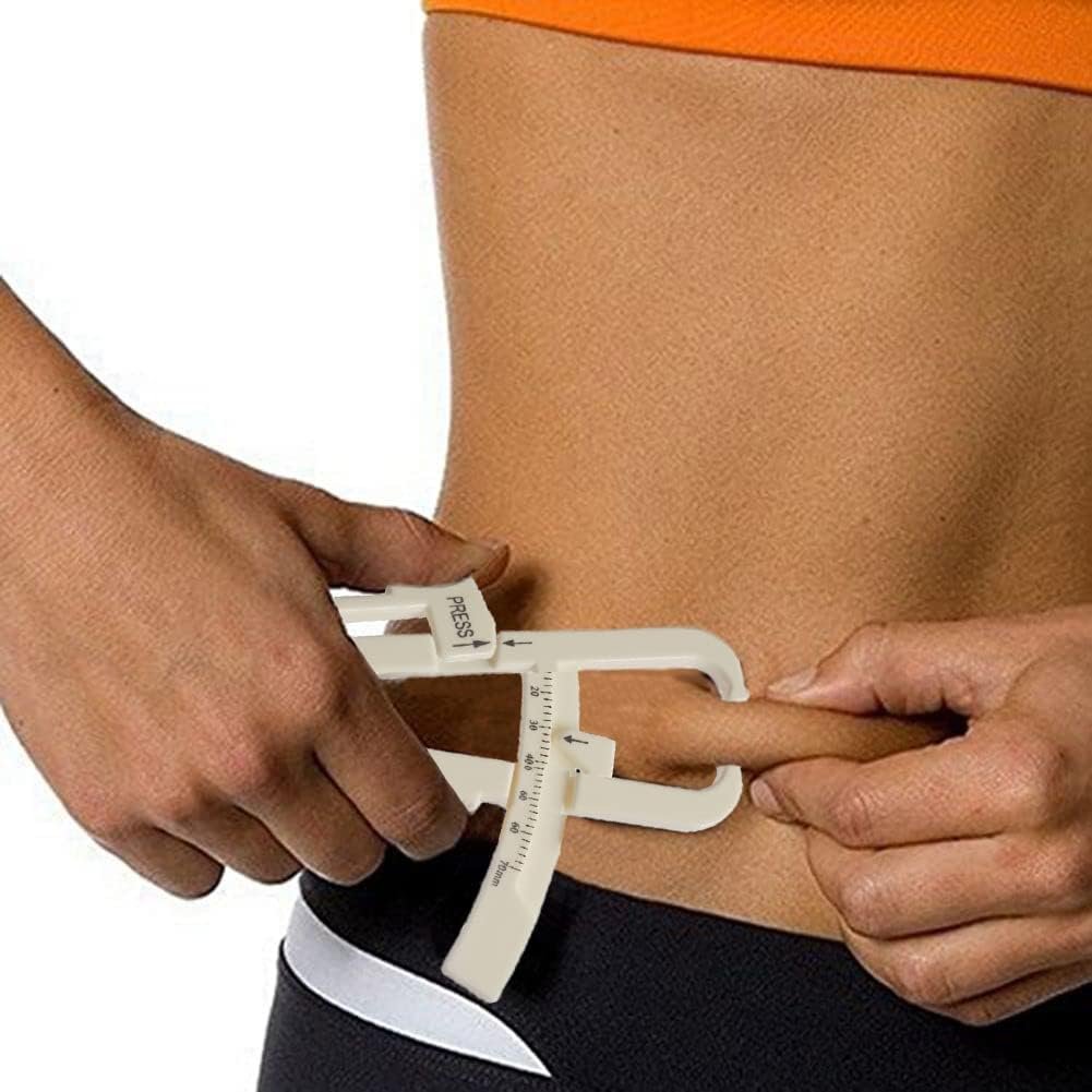 Personal Body Fat Tester Body Calculator Caliper Fitness Clip Fat Measurement Tool with Slim Chart Keep and Skinfold Test Instrument