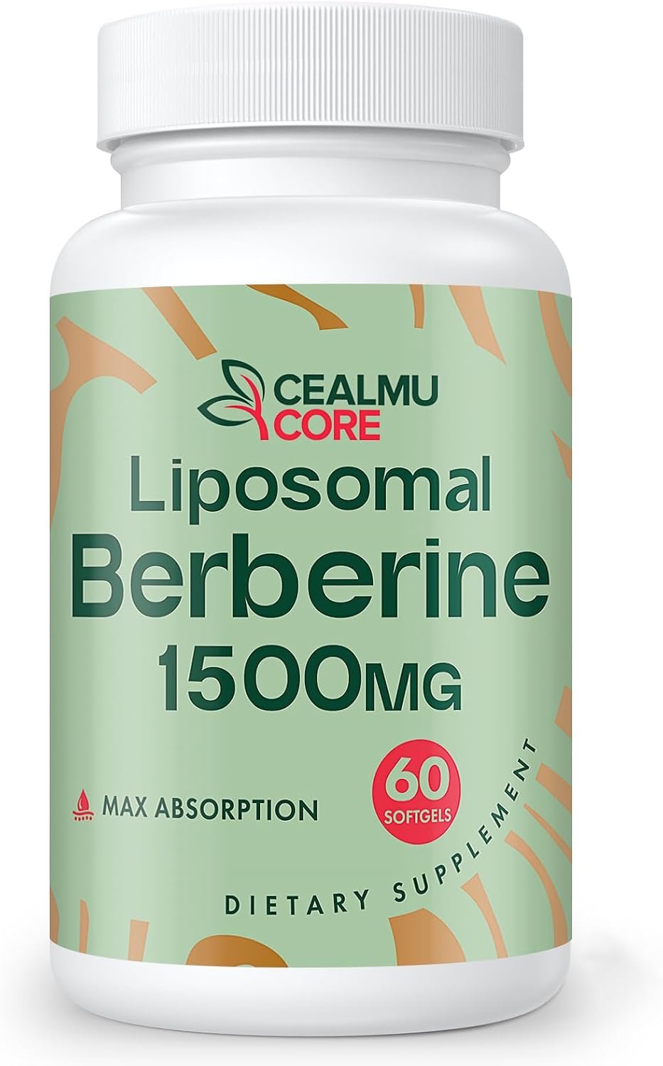 CEALMU CORE Liposomal Berberine HCL – Berberine 1500mg Activates AMPK, High Bioavailability Berberines Supplement for Women and Men, Supports Body Balance