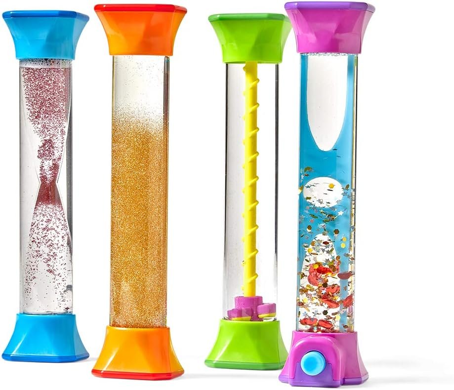hand2mind Sensory Fidget Tubes, Sensory Toys, Travel Toys, Quiet Fidgets for Classroom, Calm Down Corner Supplies, Anxiety Relief Items for Kids, Toddler Stocking Stuffers, for Kids