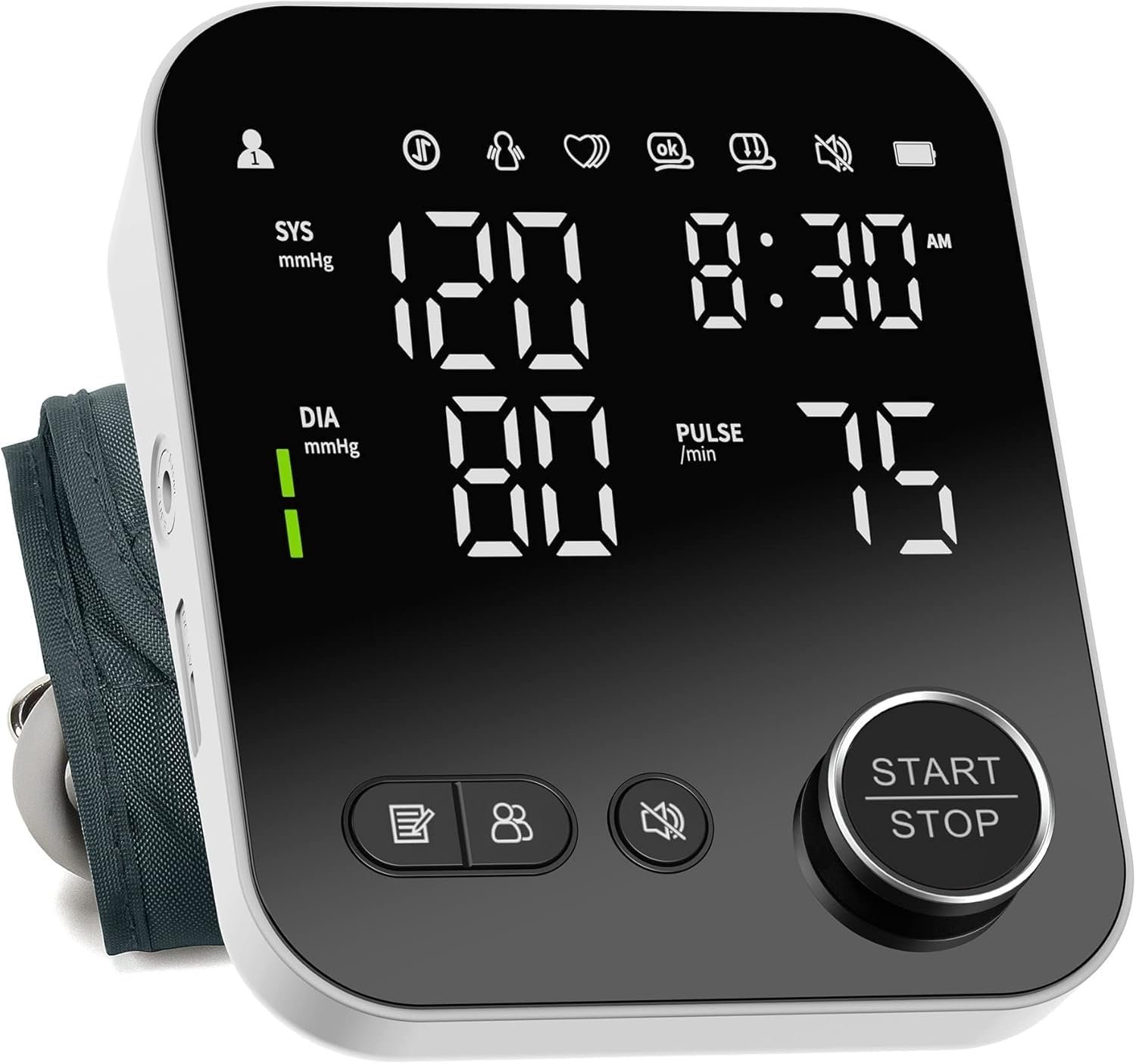 NOUYAN Blood Pressure Monitor Upper Arm Machine BP Cuff with Storage Bag | FDA Cleared, Adjustable 8.7-16.5 inch cuff for home use, 2×120 memory, Intelligent voice broadcast, Large LED display