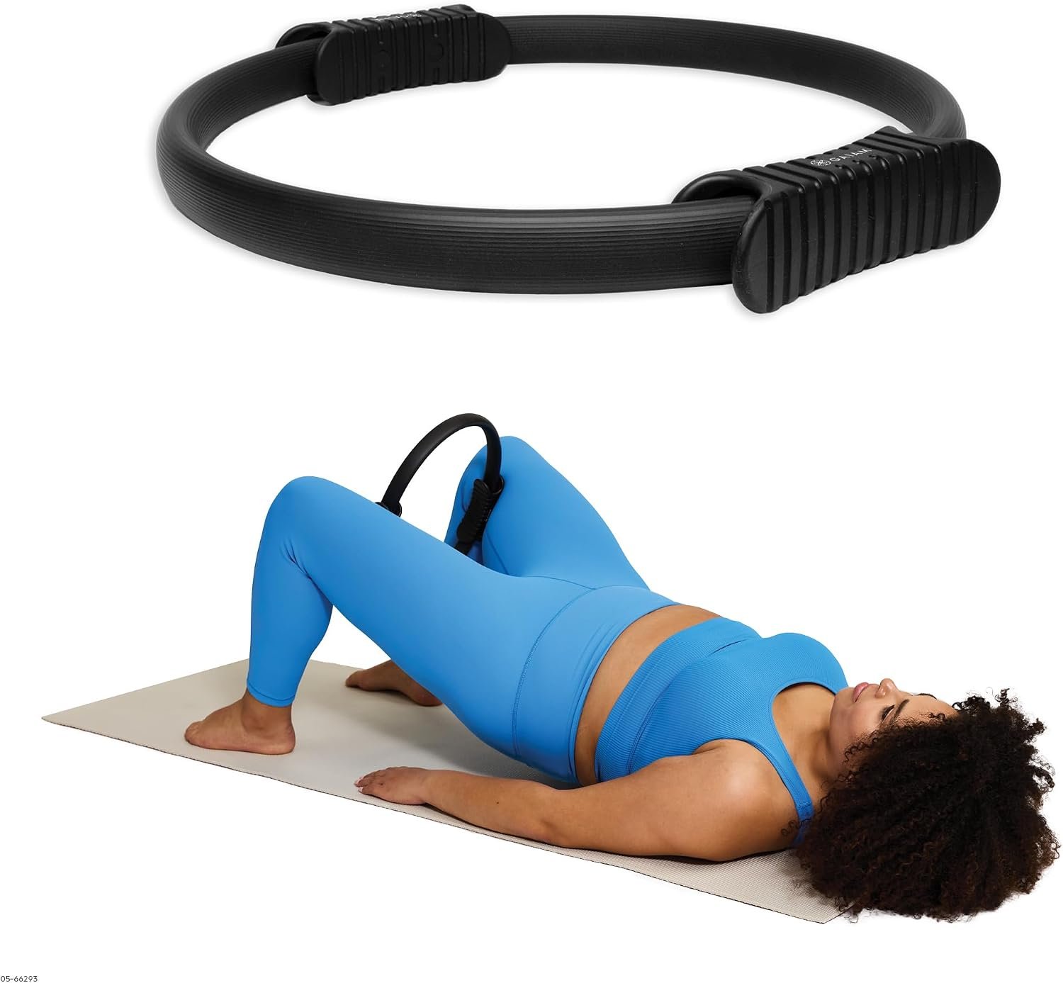 Gaiam Pilates Ring Fitness Circle, Toning Arms, Legs & Core | 15″ Magic Circle | Foam Padded Handles | Lightweight & Flexible | Home & Studio | Includes Exercise Guide
