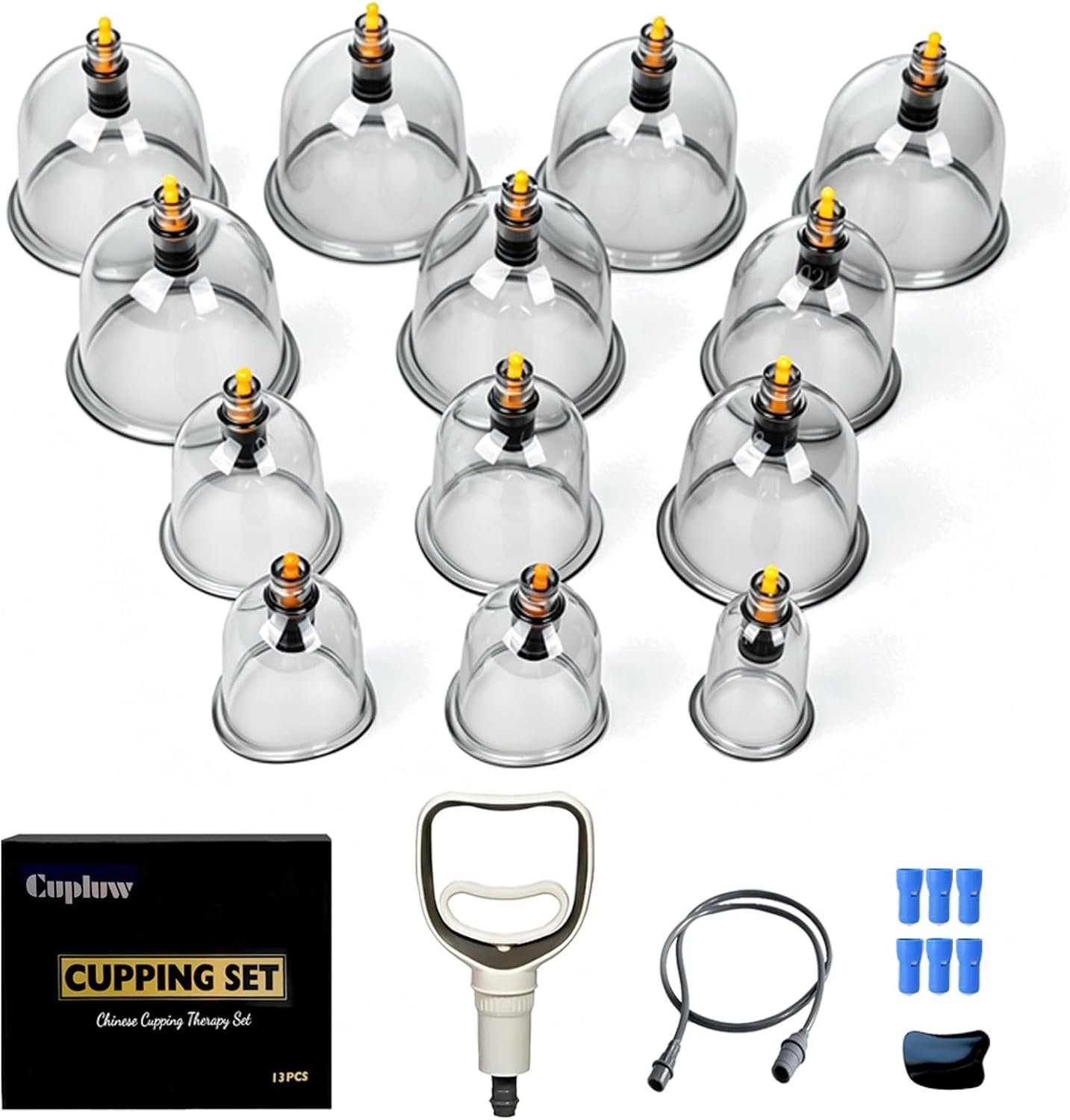 13 Cups Cupping Set, Chinese Cupping Kit with Pump, Cupping Therapy Set for Back Massage, Suction Hijama Cupping Set Home Use, Gifts for Women, Men
