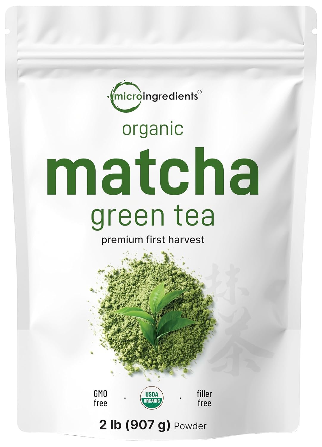 Organic Matcha Green Tea Powder, 2 lb | First Harvest Culinary Grade | Single-Ingredient Green Tea Powder | Certified Organic | Gluten, Dairy, Soy & Tree Nut Free