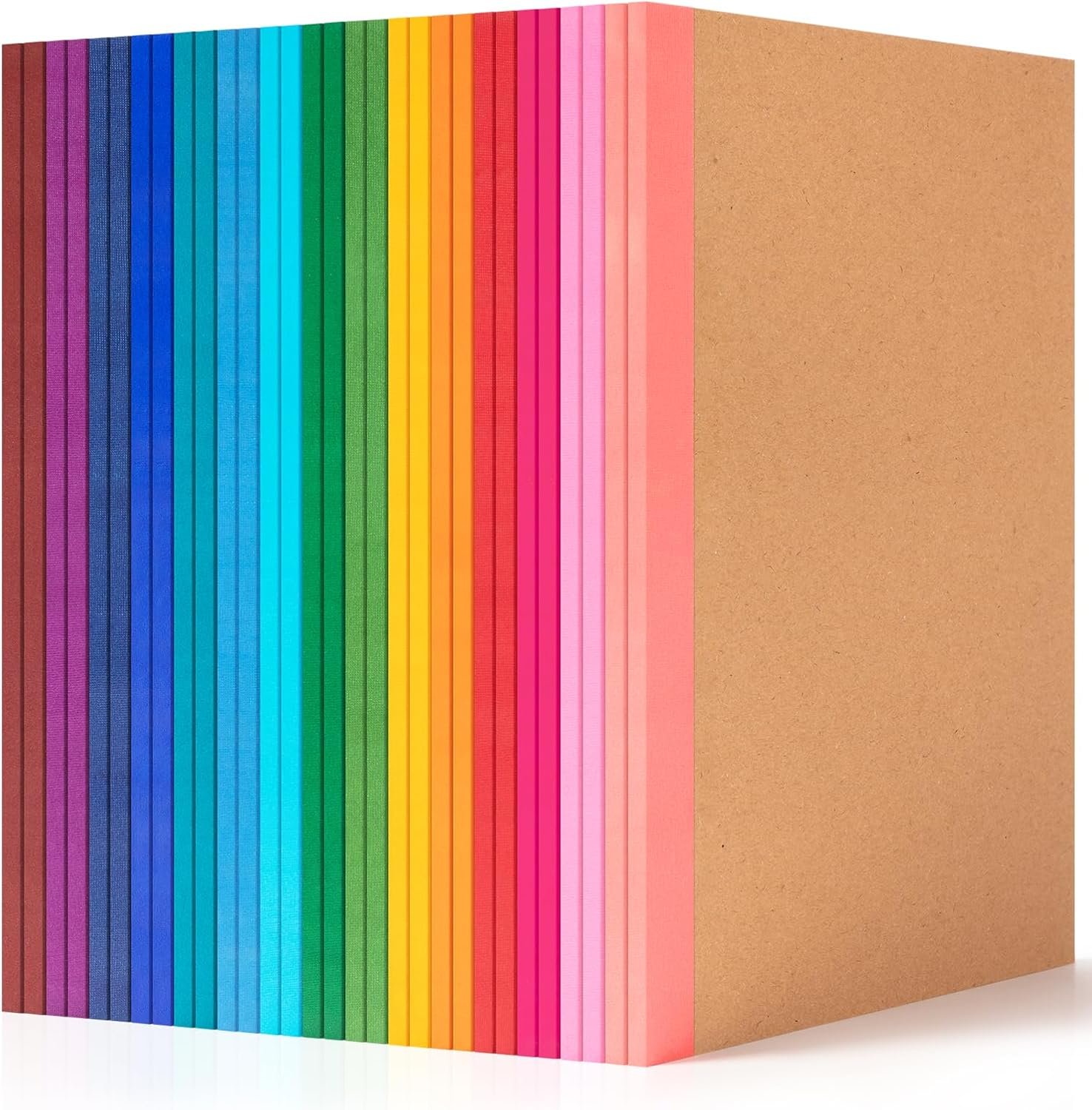 30Pack Lined Notebook Journals Bulk, A5 College Ruled Composition Notebook | 8.3”x 5.5” Kraft Cover with Rainbow Spines, 15 Colors 30 Sheets/60 Pages, for School Office Travel(Rainbow-Lined-30 pack)