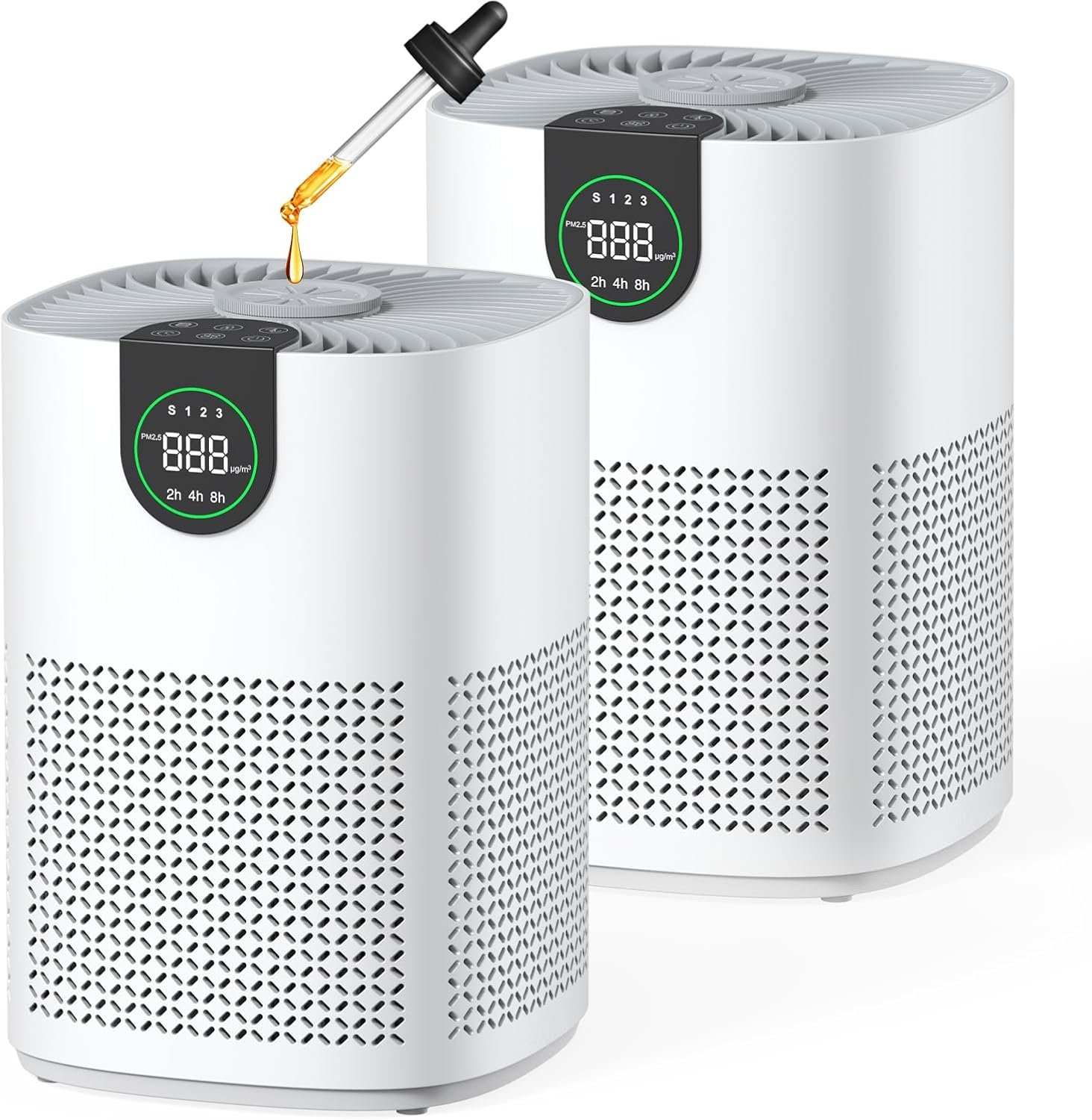 VEWIOR 2 Pack Air Purifiers with Washable Filter for Home Up to 1200 sq.ft | H13 HEPA Air Cleaner Large Room Bedroom with Aromatherapy, PM2.5 Display, Sleep Mode, Auto Mode for Dust, Smoke, Pets Hair