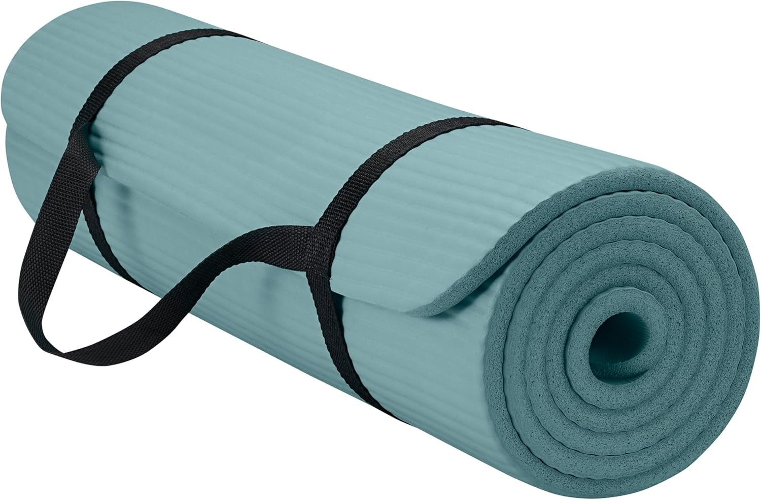 Gaiam Thick Yoga Mat, Exercise & Fitness Mat with Easy-Cinch Carrying Strap | Non-Slip NBR Foam | Joint Cushioning | Yoga, Pilates, Fitness & Floor Workouts | 72″L x 24″W