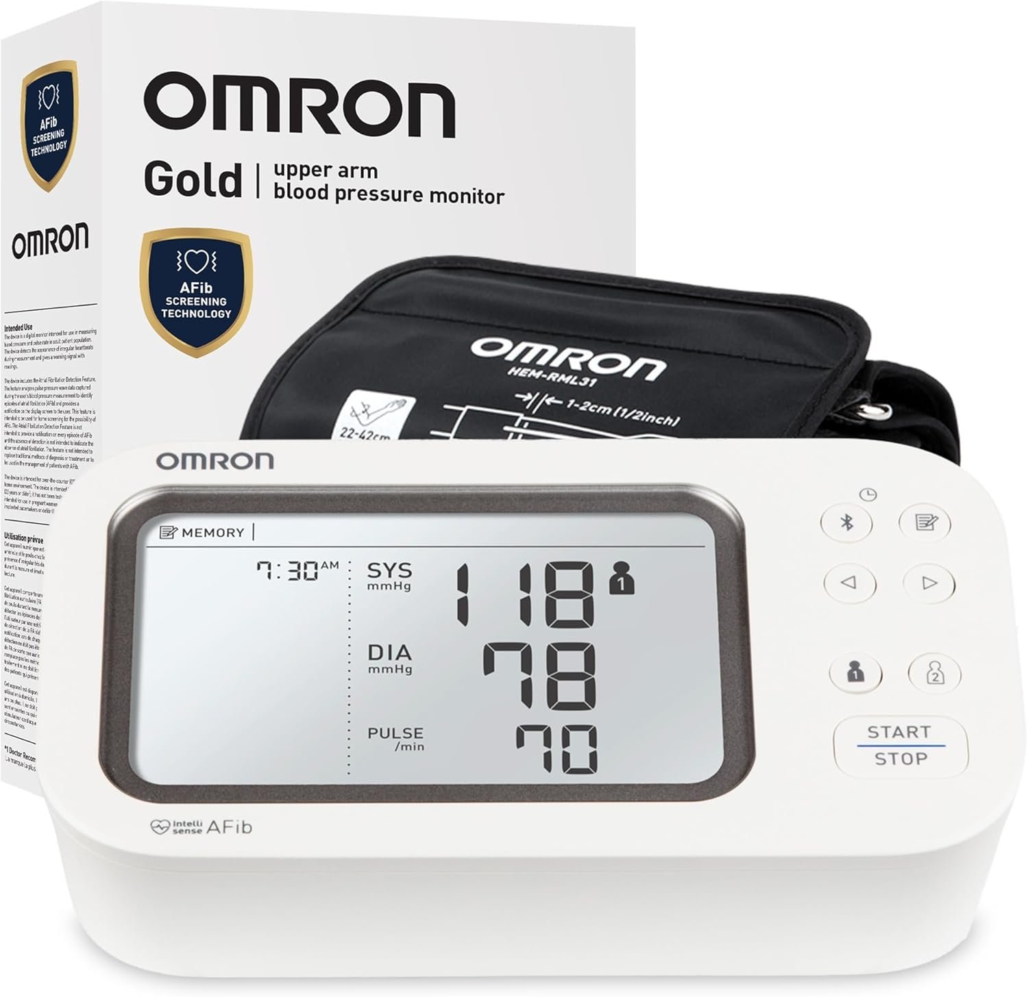 OMRON Gold Blood Pressure Monitor & Upper Arm Blood Pressure Cuff | For Home Use – #1 Doctor & Pharmacist Recommended Brand – Clinically Validated – AFib Detection – Connect App