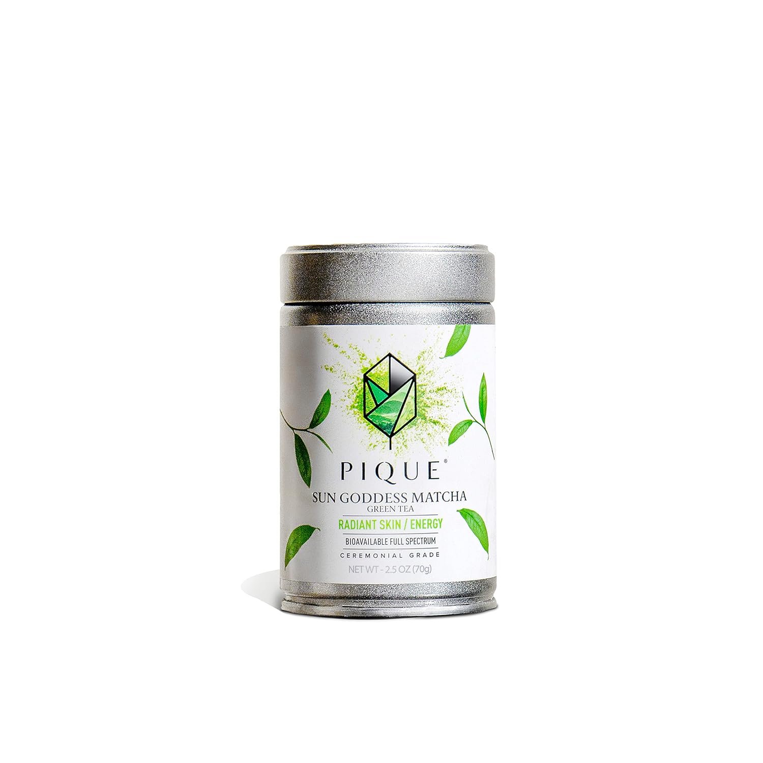 PIQUE Organic Sun Goddess Matcha Tin – Premium First Harvest Ceremonial Grade Matcha Green Tea Powder from Japan (70g/ 2.5oz)